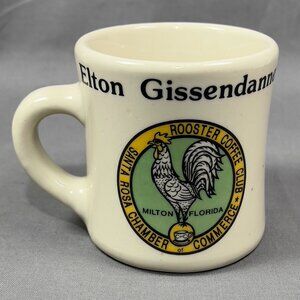 Vtg Victor USA Rooster Coffee Club Diner Restaurant Ware White Ceramic Mug Cup